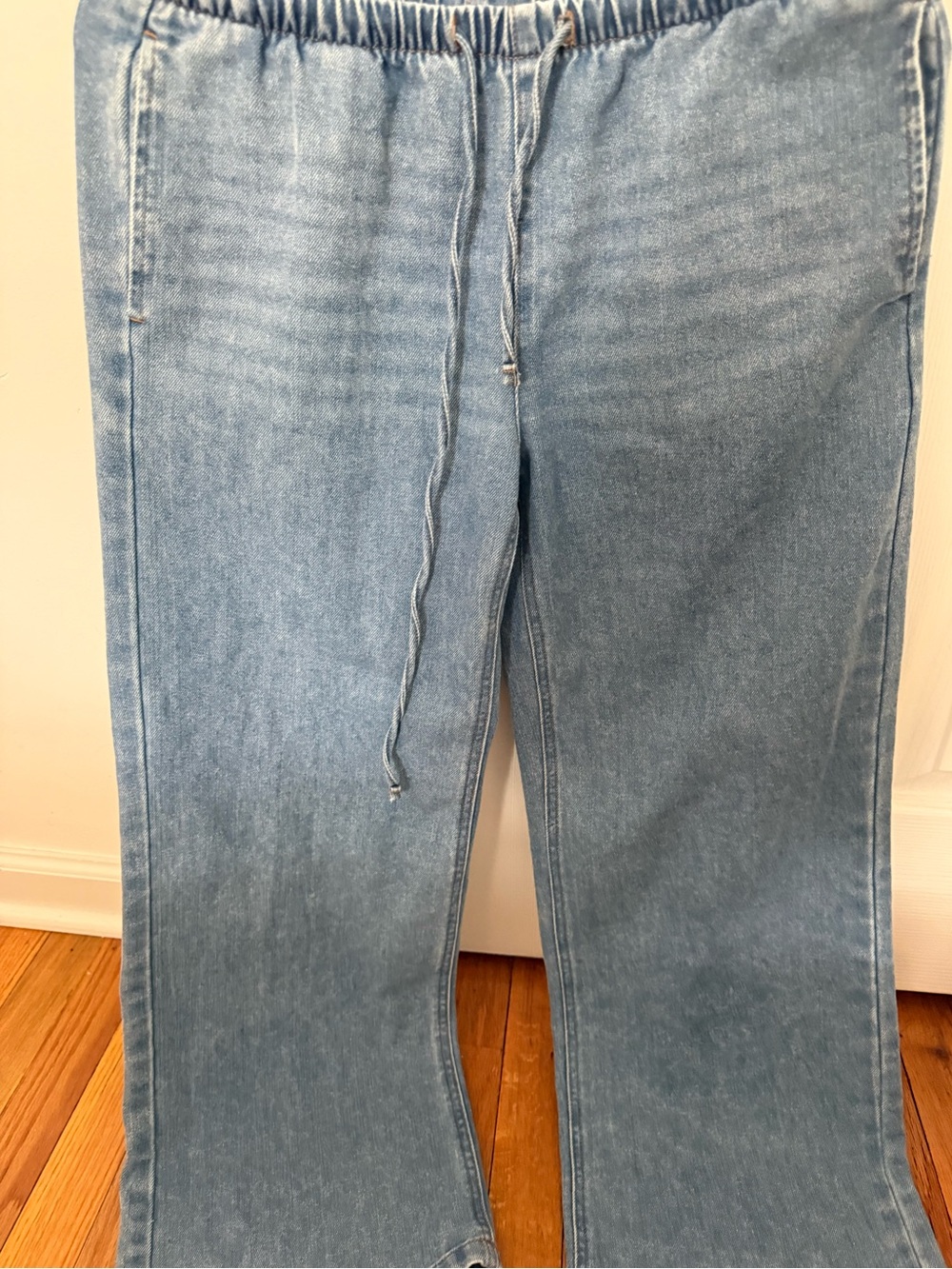 Vanilla Star Light Wash Bootcut Jeans with Drawstring